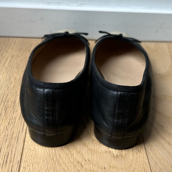 Authentic Chanel Ballet Flats Ballerina Size 37.5 BLACK/GOLD - Picture 7 of 12
